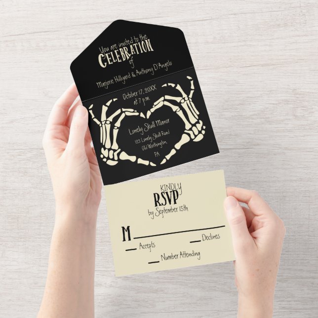 Alt. Coração Forma Esqueleto Mãos Casamento Coraçã (Tearaway)