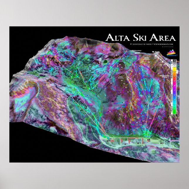 Alta área de esqui 3dSkiMaps Poster (Frente)