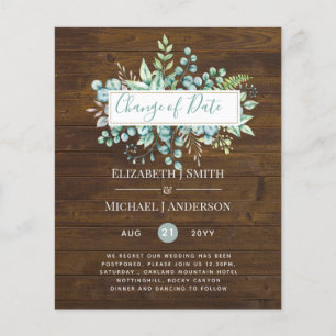 Alteração da Data dos Planos Evento Verde Rústico 