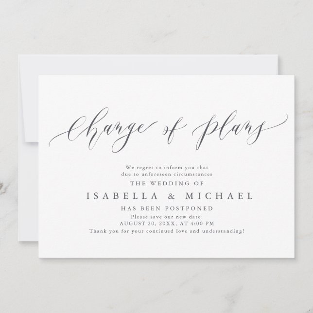 Alteração De Planos Adiados Anúncio De Casamento (Frente)