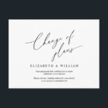 Alteração de Planos, Adiamento de Convite de Casam<br><div class="desc">Este é o moderno script de limpeza minimalista,  com design,  em preto,  convite de Festa de casamento Reprogramado (mudança de planos). É a maneira perfeita e elegante de fazer o anúncio de reagendamento para seus amigos e família.</div>