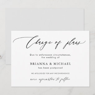 Alteração de Planos  Anúncio de casamento adiad