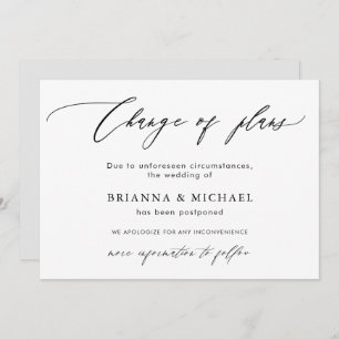 Alteração de Planos Anúncio de casamento adiado