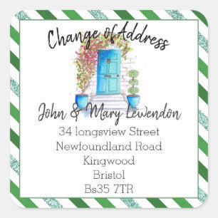 Alteração do adesivo de endereço azul da porta fro