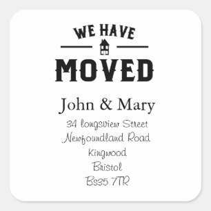 Alteração do adesivo de endereço preto e branco