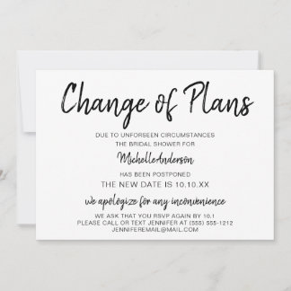 Alteração do Chá de panela de Planos COM RSVP