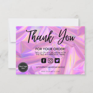 Alteração holográfica colorida Obrigado Inserç