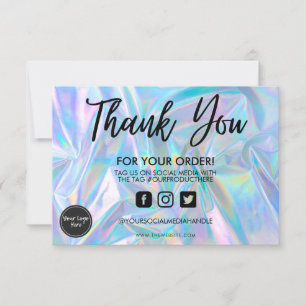 Alteração holográfica colorida Obrigado Inserç