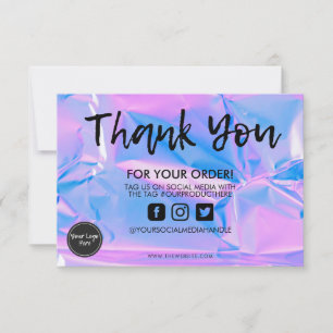 Alteração holográfica colorida Obrigado Inserç