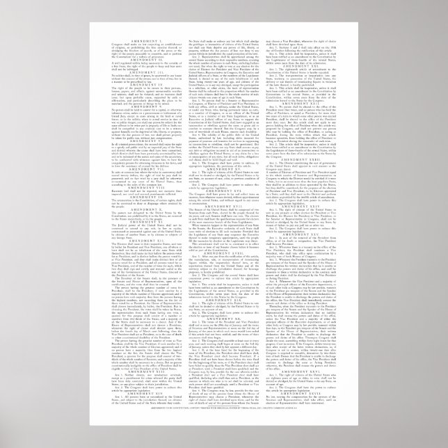Alterações constitucionais dos EUA - Poster (Frente)