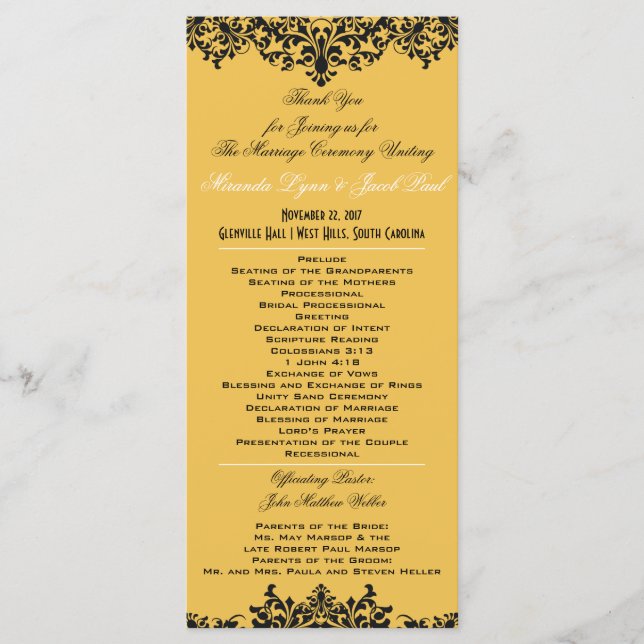 Alterar a cor do fundo do programa de casamento (Frente)