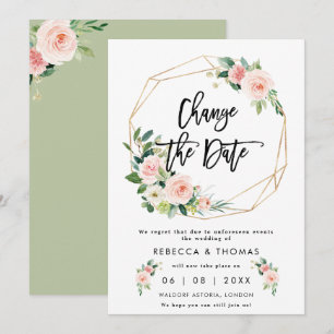 alterar a data boho floals convite de casamento