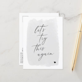 Altere a Data Caligrafia Moderna Cinza Cartão Post