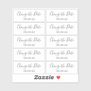 Altere a data Etiquetas de casamento 0,8" x 2"