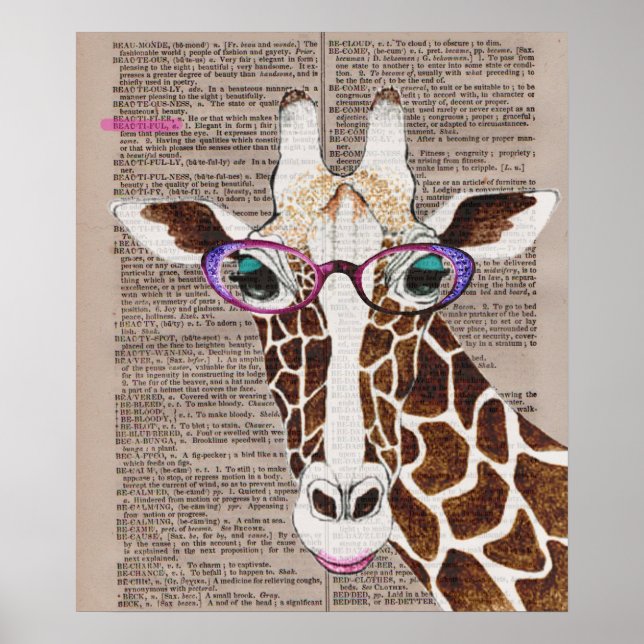 Altered Art Funky Giraffe Poster (Frente)