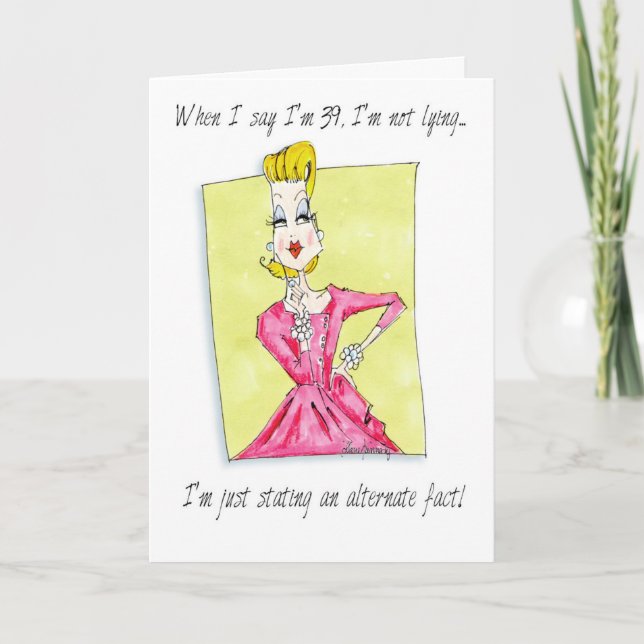 Alternativamente, cartão de humor de fatos de alte (Frente)