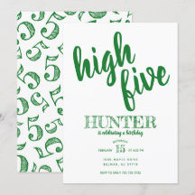Alto 5.o Aniversário Convite Verde