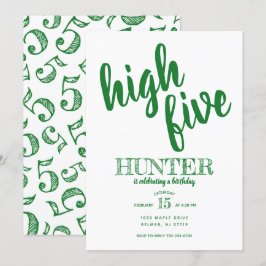 Alto 5.o Aniversário Convite Verde