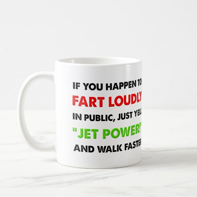 Alto Fart a caneca engraçada do poder do jato (Esquerda)