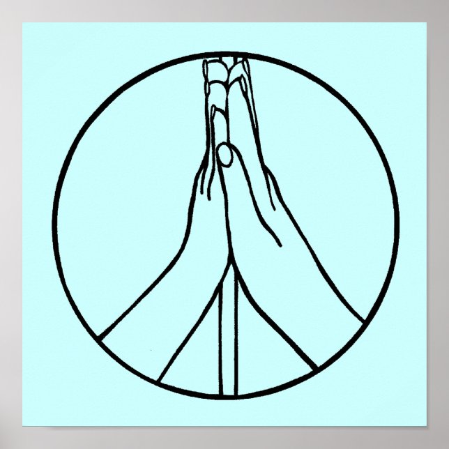 Alto Sinal de Cinco Posters de Mãos de Paz (Frente)