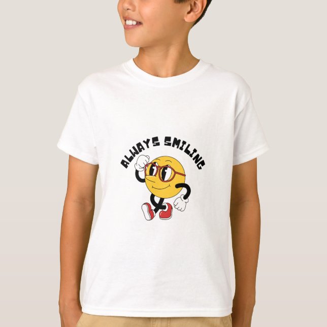Always Smiling Cute Emoji Boys' T-Shirt (Frente)