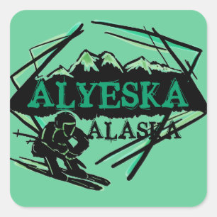 Alyeska Alaska — etiquetas verdes para esqui