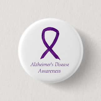 Alzheimer's Disease Purple Ribbon Art Pins
