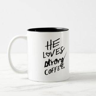 ama a caneca de café forte