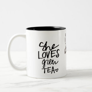 ama a caneca do chá verde