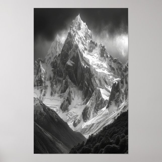 Ama Dablam Peak Top View AI Art Poster (Frente)