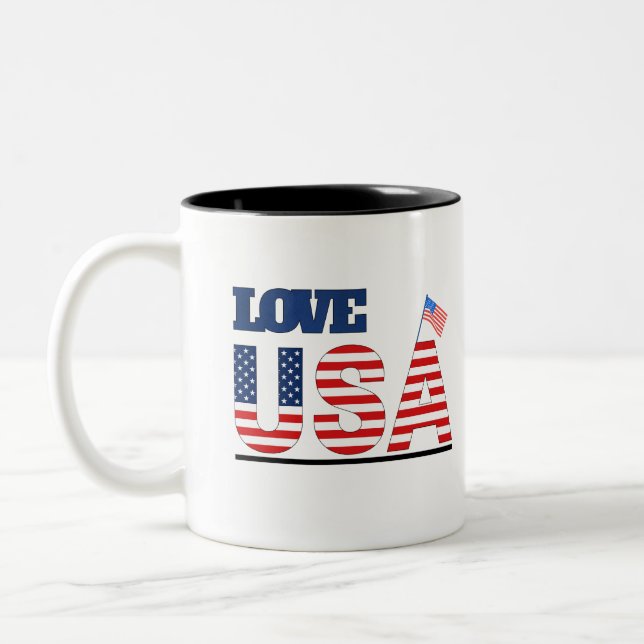 Ama novos designs de canecas Usa (Esquerda)
