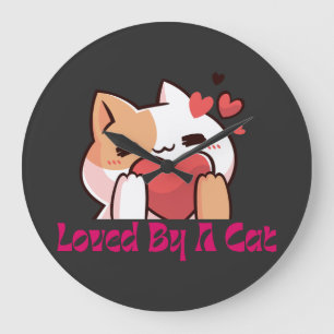 "Amado Por Um Relógio De Parede Gato Kawaii"