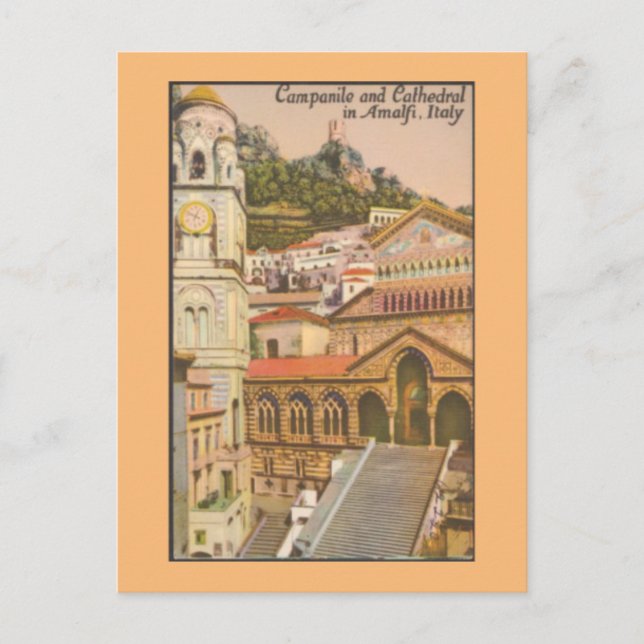 Amalfi, Cartão postal de Viagens vintage italiano (Frente)