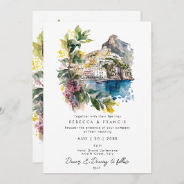 Amalfi Coast, Itália convite para casamento floral