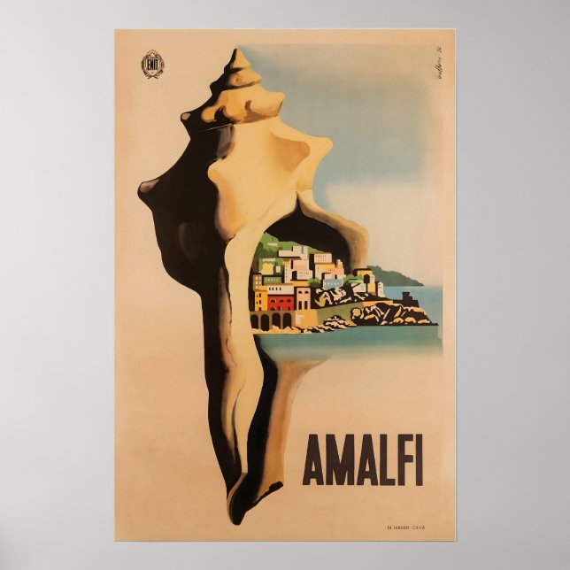Amalfi Print Italy Travel Poster Italian Art (Frente)
