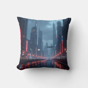 Amanhã Neon – Almofada de Arremesso Paisagem Urban
