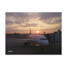 Amanhecer, cartão postal de avião