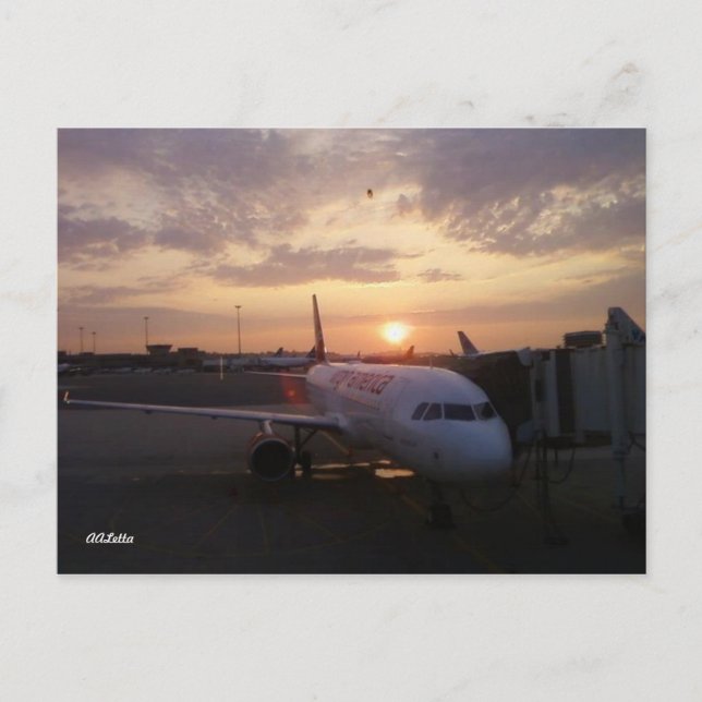 Amanhecer, cartão postal de avião (Frente)
