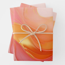 Amanhecer Moderno Laranja, Rosa e Dourado-