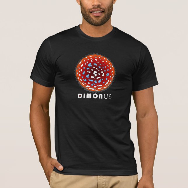Amanita muscaria assinatura de T-Shirt preto (Frente)