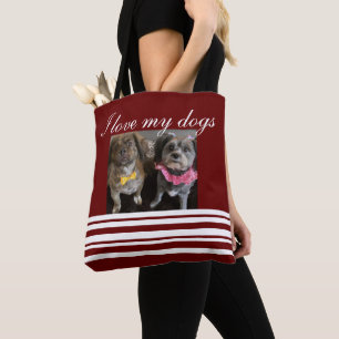 Amante de cachorro, saco de tote vermelho.