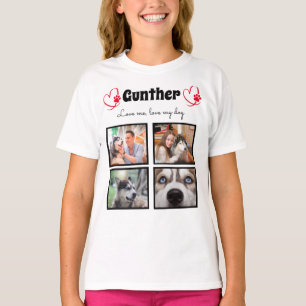 Amante de cães 4 camisetas de colagem personalizad