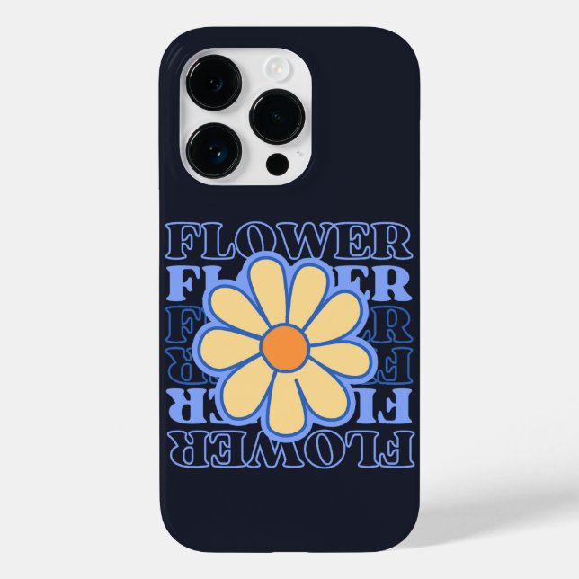 amante de flores de tipografia floral azul retrógr (Verso)