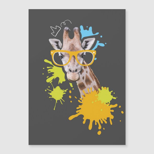 Amante de Girafa Girafa Fofa Com Óculos (Frente)