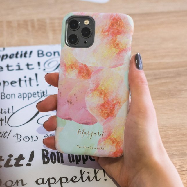 Amante de Sorvete Pastel Aquarela Amante de Sobrem (This ice cream phone case features pastel watercolor scoops of sweetness to brighten your day.)