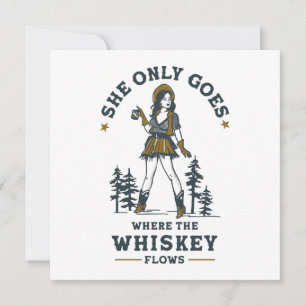 Amante de Whisky Cowgirl Ocidental Vintage Engraça