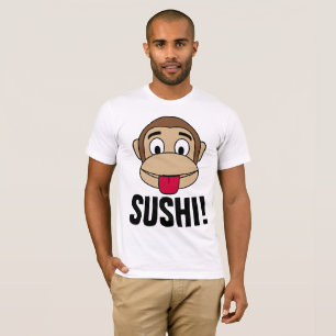 AMANTE do SUSHI, t-shirt do MACACO, engraçados