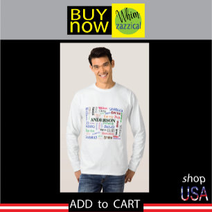 Amante Família Palavra Nome Cloud Collage T-Shirt