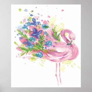 Amantes Coloridos de Arte Flamingo Impressão