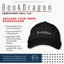 Amantes de Livros 'Bookdragon' Boné de Brim Bordad